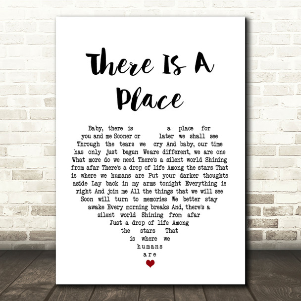 Morten Harket There Is A Place White Heart Song Lyric Quote Print