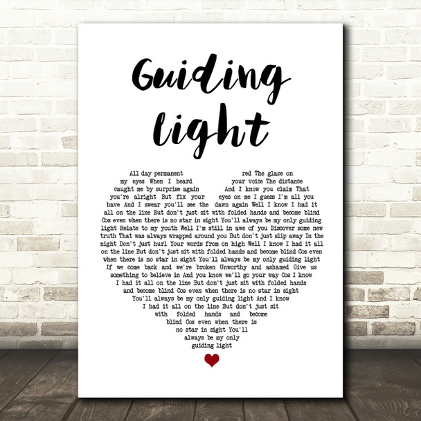 Mumford & Sons Guiding Light Heart Song Lyric Quote Print