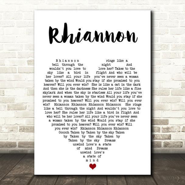 Rhiannon Fleetwood Mac Quote Song Lyric Heart Print