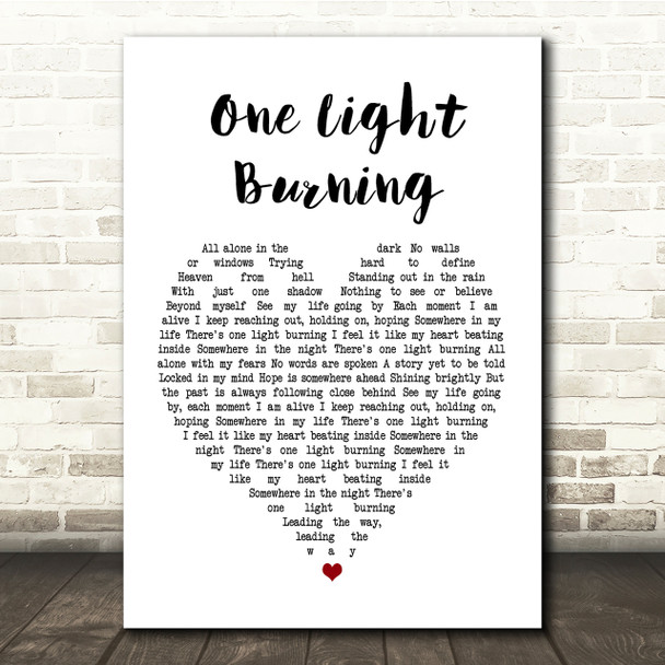 Richie Sambora One Light Burning White Heart Song Lyric Quote Print