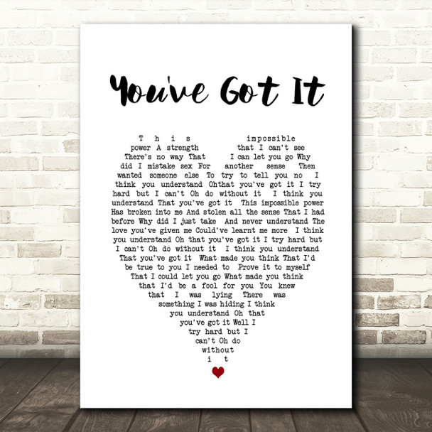 Simply Red You've Got It Heart Song Lyric Quote Print