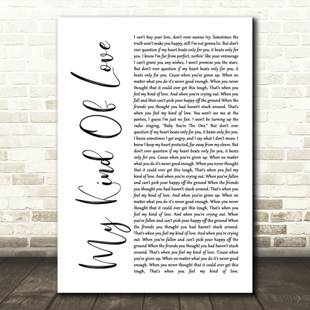 Emeli Sandé My Kind Of Love White Script Song Lyric Quote Print