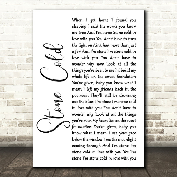 Jimmy Barnes Stone Cold White Script Song Lyric Quote Print