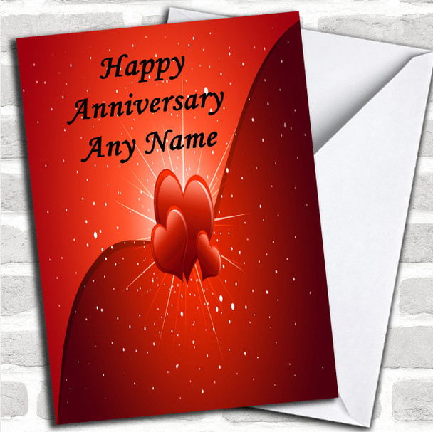 Hearts And Stars Personalized Anniversary Card