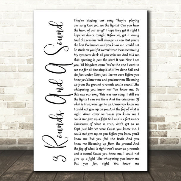 Blind Pilot 3 Rounds And A Sound White Script Song Lyric Quote Print