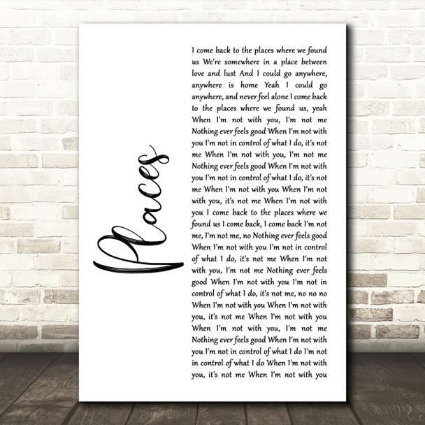 Martin Solveig Places White Script Song Lyric Quote Print