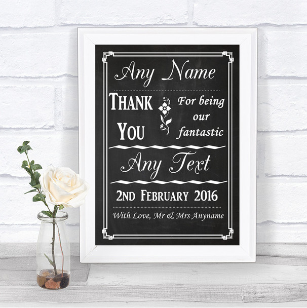 Chalk Style Thank You Bridesmaid Page Boy Best Man Personalized Wedding Sign