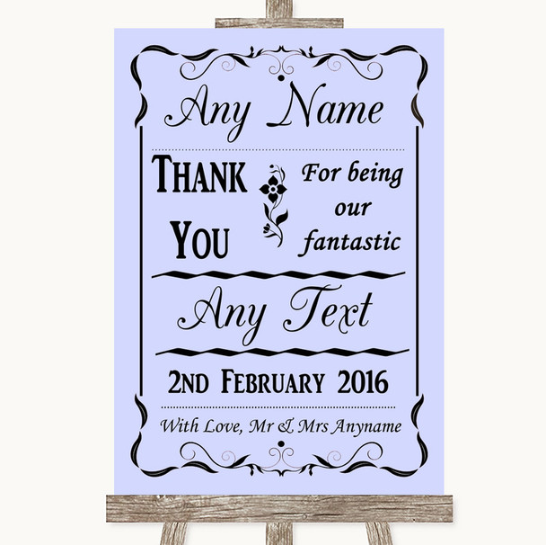 Lilac Thank You Bridesmaid Page Boy Best Man Personalized Wedding Sign