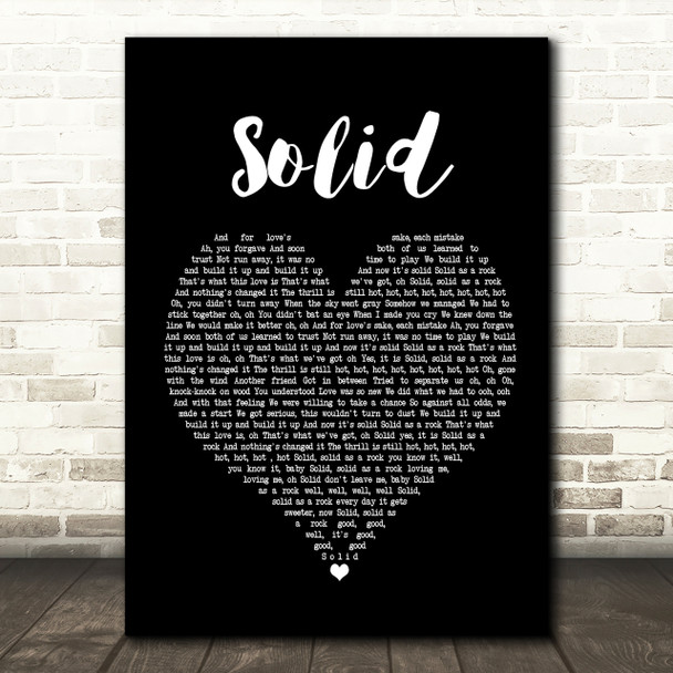 Ashford & Simpson Solid Black Heart Song Lyric Print