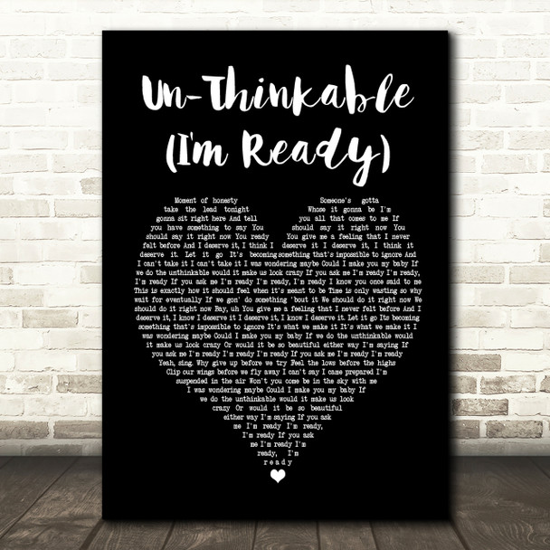 Alicia Keys Un-Thinkable (I'm Ready) Black Heart Song Lyric Print