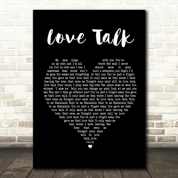 Blossoms Love Talk Black Heart Song Lyric Print