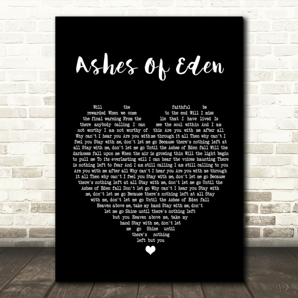 Breaking Benjamin Ashes Of Eden Black Heart Song Lyric Print