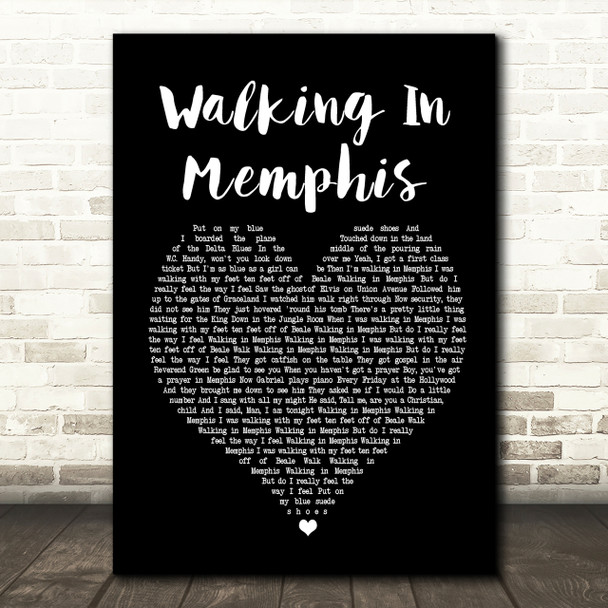 Cher Walking In Memphis Black Heart Song Lyric Print