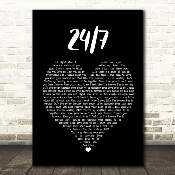 Eclipse 24 7 Black Heart Song Lyric Print