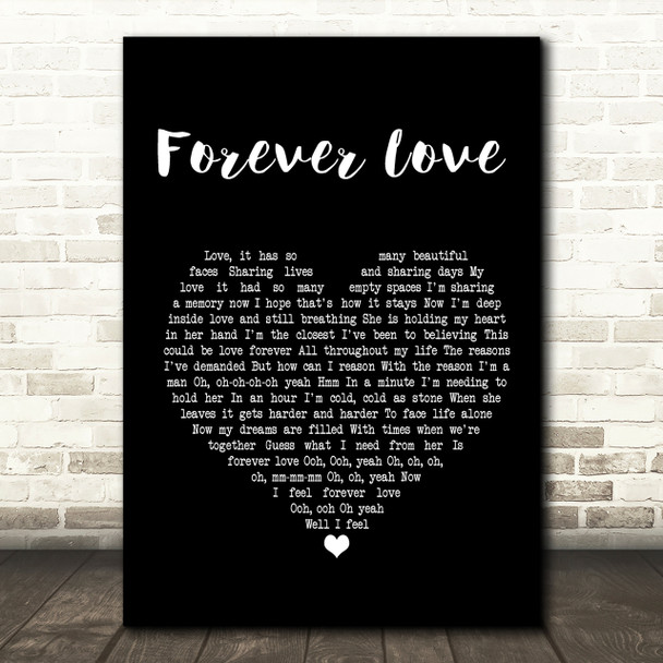 Gary Barlow Forever Love Black Heart Song Lyric Print