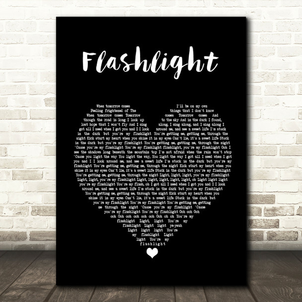 Jessie J Flashlight Black Heart Song Lyric Print