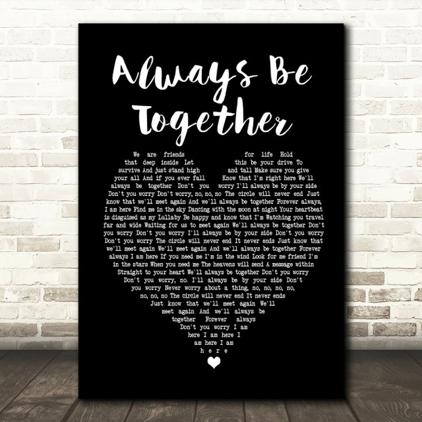 Little Mix Always Be Together Black Heart Song Lyric Print