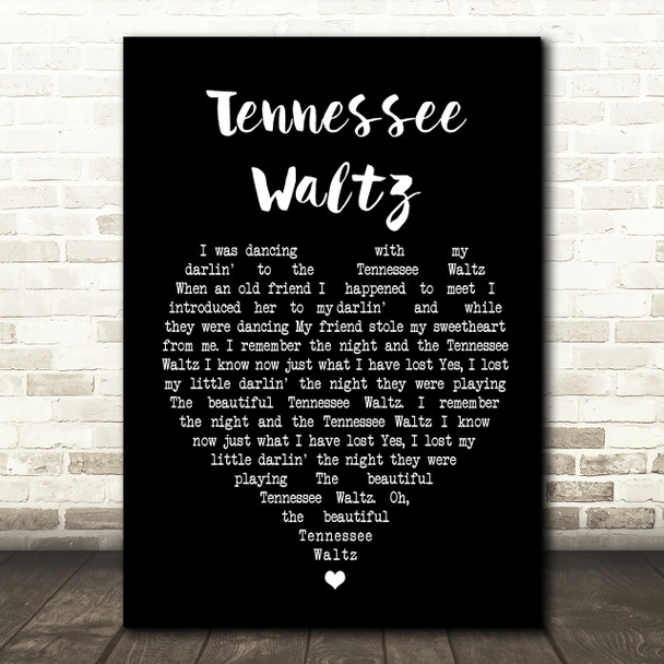 Patti Page Tennessee Waltz Black Heart Song Lyric Print