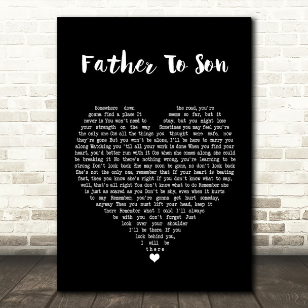 Phil Collins Father To Son Black Heart Song Lyric Print