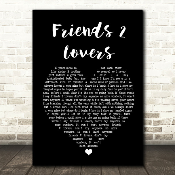 Soul SirkUS Friends 2 Lovers Black Heart Song Lyric Print