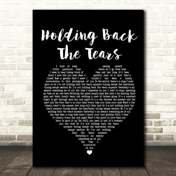 Take That Holding Back The Tears Black Heart Song Lyric Print
