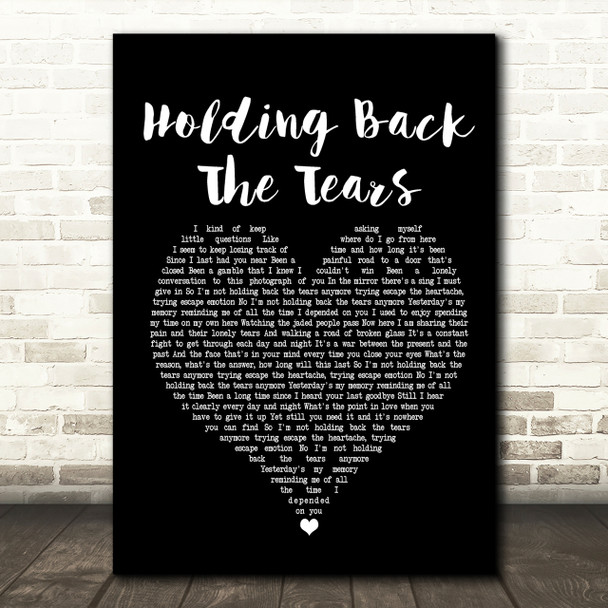 Take That Holding Back The Tears Black Heart Song Lyric Print