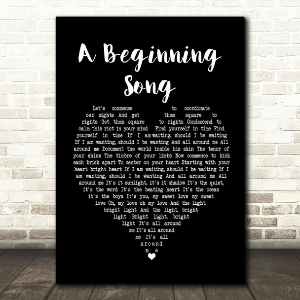 The Decemberists A Beginning Song Black Heart Song Lyric Print