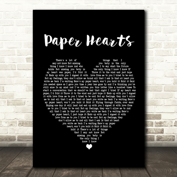 The Vamps Paper Hearts Black Heart Song Lyric Print