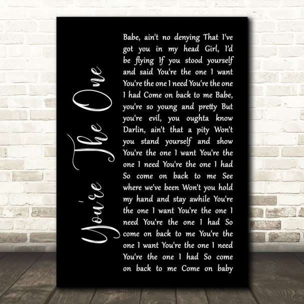 Greta Van Fleet You're The One Black Script Song Lyric Print