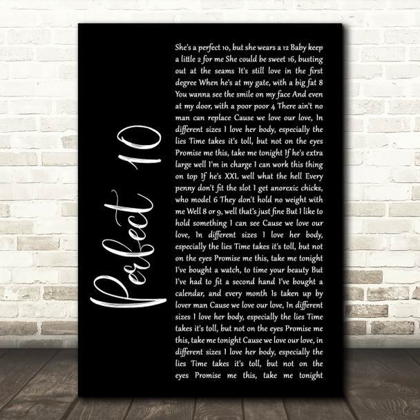 The Beautiful South Perfect 10 Black Script Song Lyric Print