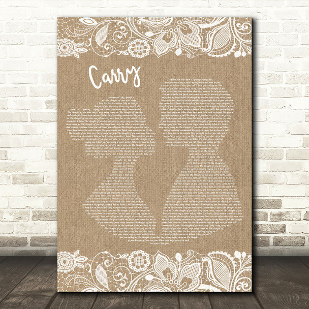 Skinny Lister Carry Burlap & Lace Song Lyric Print