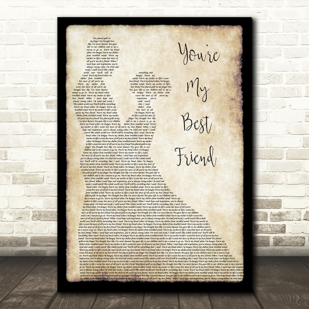 Don Williams You're My Best Friend Man Lady Dancing Song Lyric Print