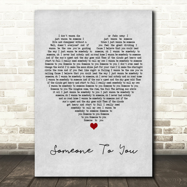 BANNERS Someone To You Grey Heart Song Lyric Print