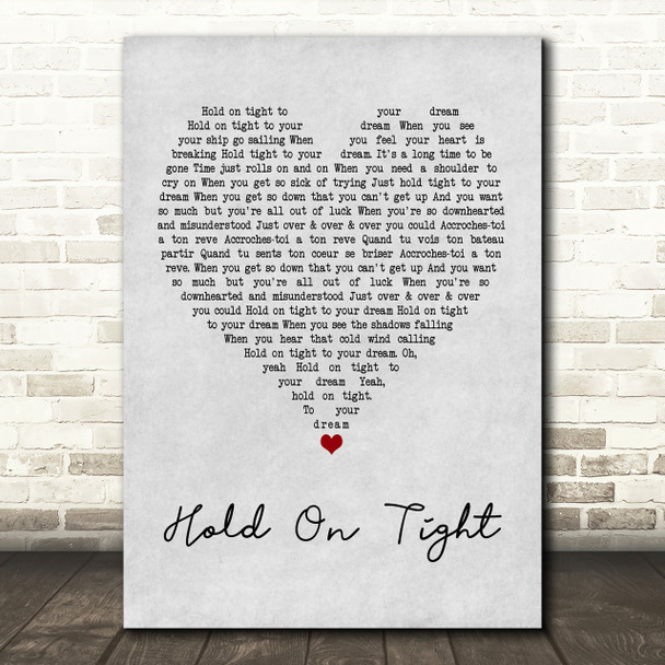 Electric Light Orchestra Hold On Tight Grey Heart Song Lyric Print