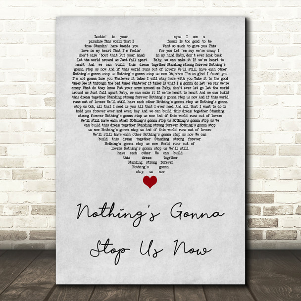 Jefferson Starship Nothing's Gonna Stop Us Now Grey Heart Song Lyric Print
