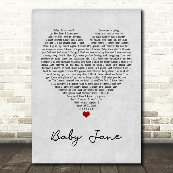 Rod Stewart Baby Jane Grey Heart Song Lyric Print