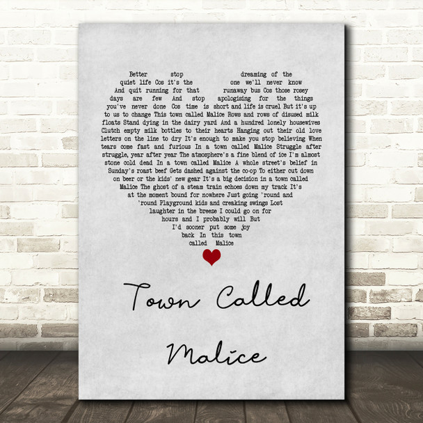 The Jam Town Called Malice Grey Heart Song Lyric Print