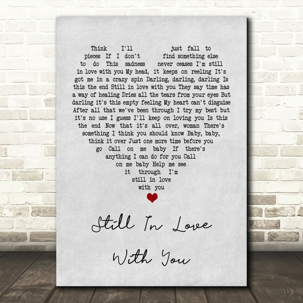 Thin Lizzy Still In Love With You Grey Heart Song Lyric Print
