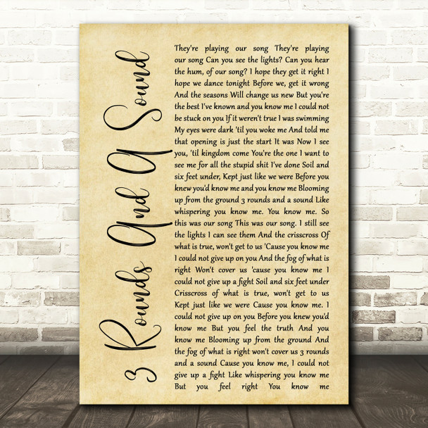 Blind Pilot 3 Rounds And A Sound Rustic Script Song Lyric Print