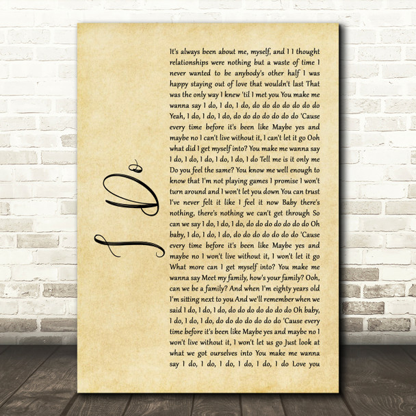 Colbie Caillat I Do Rustic Script Song Lyric Print