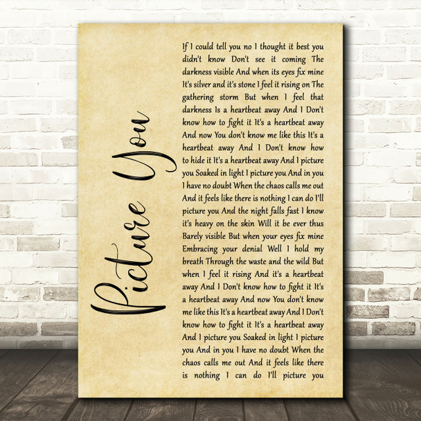 Mumford & Sons Picture You Rustic Script Song Lyric Print