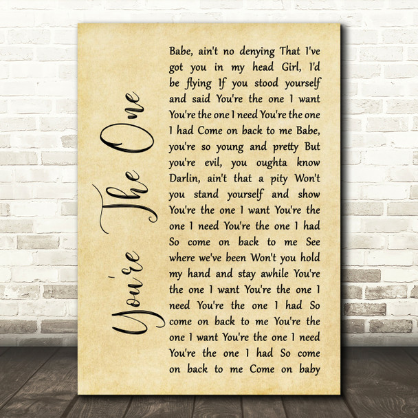 Greta Van Fleet You're The One Rustic Script Song Lyric Print