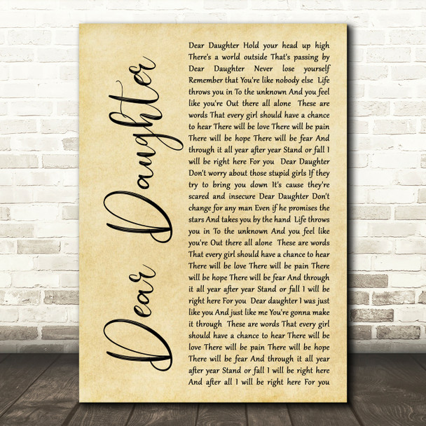 Halestorm Dear Daughter Rustic Script Song Lyric Print