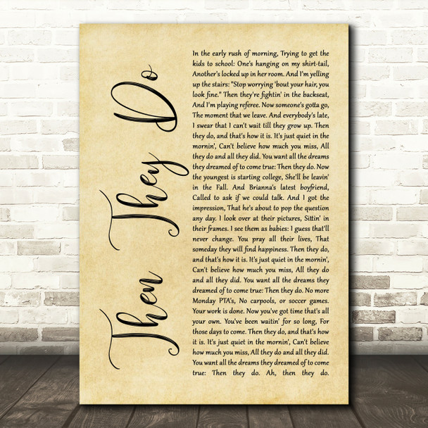 Trace Adkins Then They Do Rustic Script Song Lyric Print