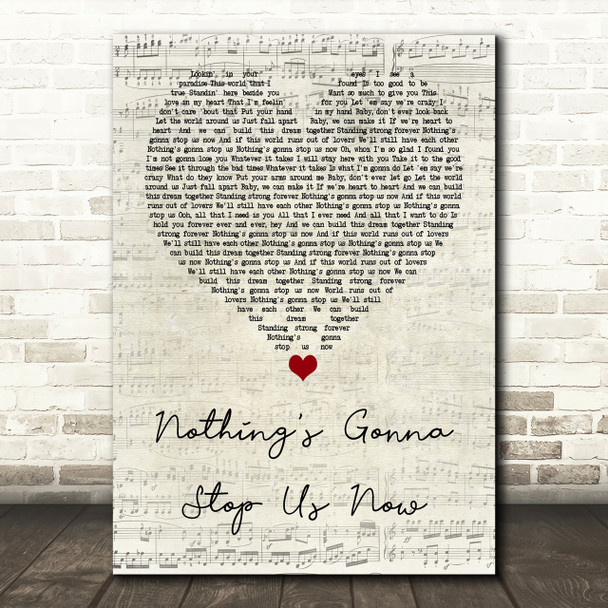 Jefferson Starship Nothings Gonna Stop Us Now Script Heart Song Lyric Print