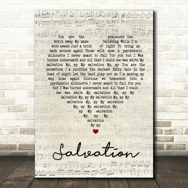Gabrielle Aplin Salvation Script Heart Song Lyric Print