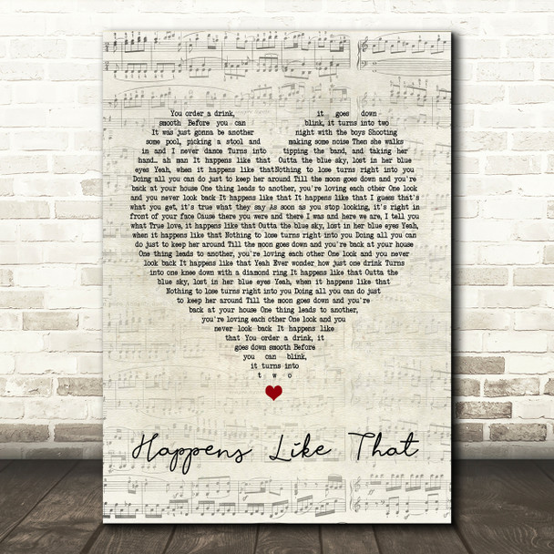 Granger Smith Happens Like That Script Heart Song Lyric Print