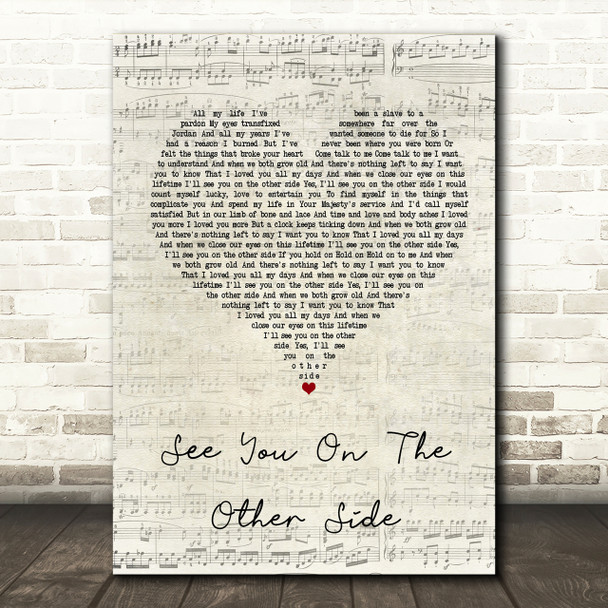 Brian Fallon See You On The Other Side Script Heart Song Lyric Print