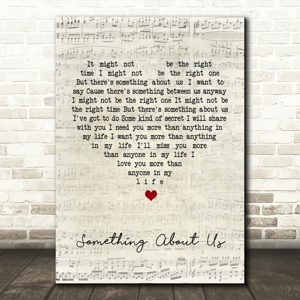 Daft Punk Something About Us Script Heart Song Lyric Print