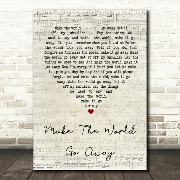 Duffy Make The World Go Away Script Heart Song Lyric Print